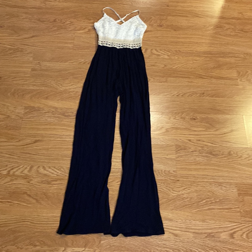 Navy and White Jumpsuit - Picture 7 of 7